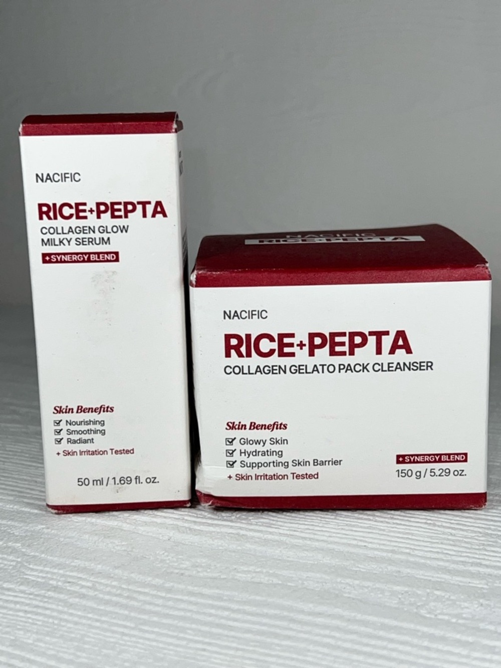 Korean Skincare Nacific Rice Pepta Collagen Gelato Cleanser & Milky Serum - Picture 2 of 10